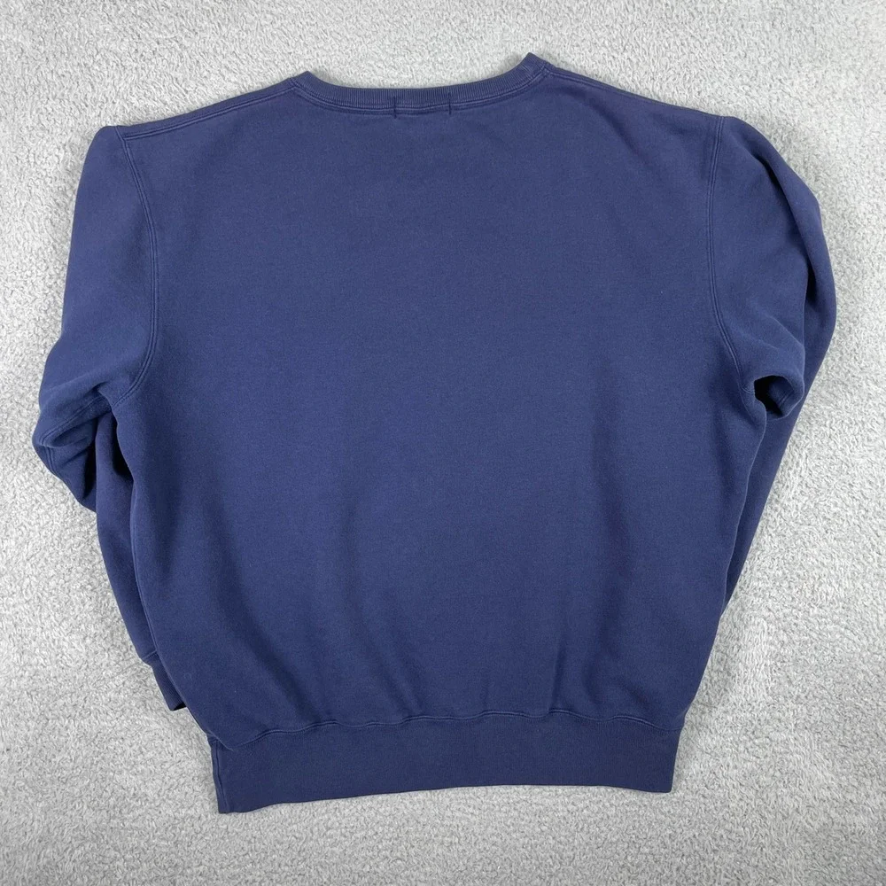 Vintage Polo Ralph Lauren Sweatshirt Mens Large Navy Blue Crewneck Fleece Preppy